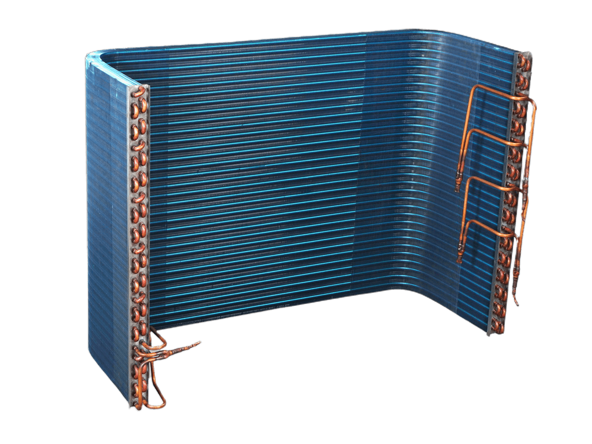 Air cooled finned coil assembly